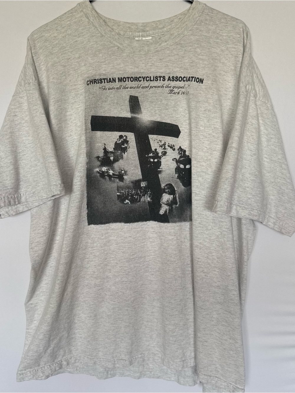 Gildan Ultra Cotton Light Gray Christian Motorcyclists Association Graphic Tee